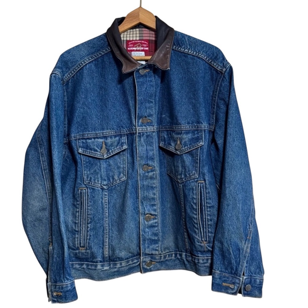 Vintage Marlboro Country Store Blue Jean Denim Jacket Adult Medium